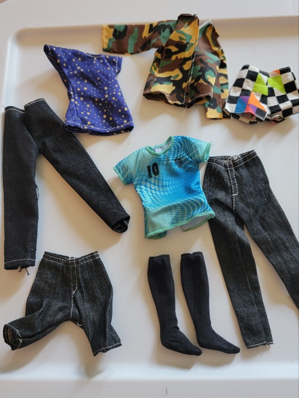 Barbie/Ken Doll Clothing Lot - Leggings, Camo Shorts, Tops